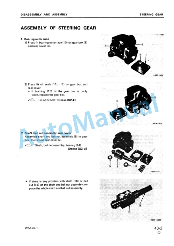 Komatsu WA420-1 Wheel Loader Shop Manual SEBMU4240106 3 Komatsu WA420-1 Wheel Loader Shop Manual SEBMU4240106-3