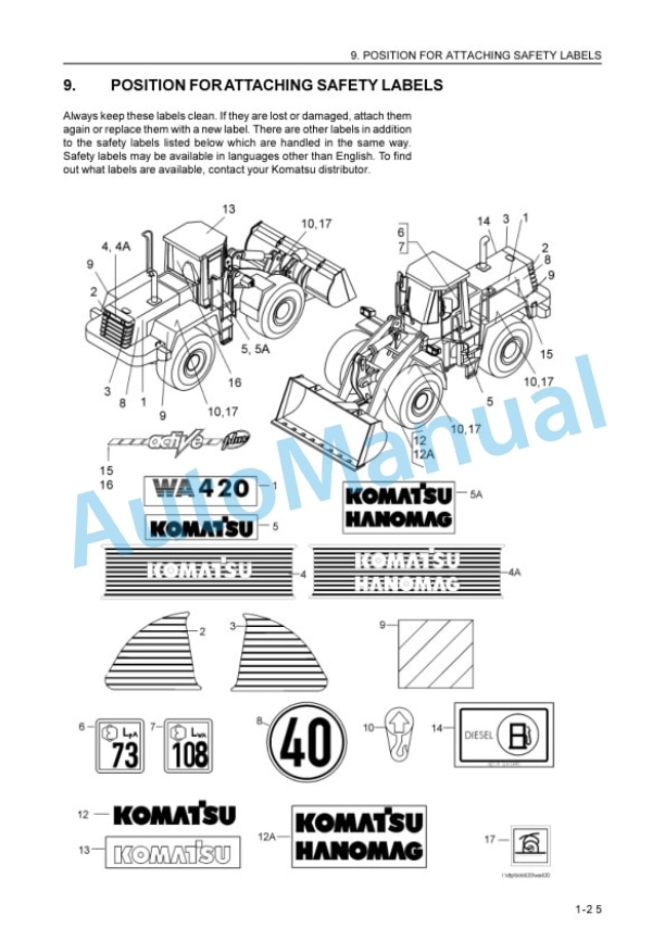 Komatsu WA420-3H Wheel Loader Operation and Maintenance Manual VEAM470500 2 Komatsu WA420-3H Wheel Loader Operation and Maintenance Manual VEAM470500 - Image 2