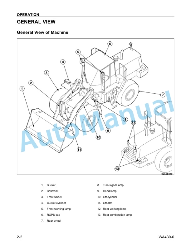 Komatsu WA430-6 Wheel Loader Operation and Maintenance Manual CEAM023104 2 Komatsu WA430-6 Wheel Loader Operation and Maintenance Manual CEAM023104 - Image 2