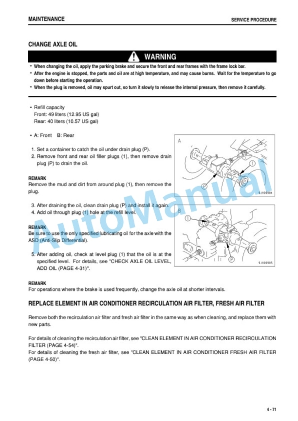 Komatsu WA430-6 Wheel Loader Operation and Maintenance Manual PEN00516-07 5 Komatsu WA430-6 Wheel Loader Operation and Maintenance Manual PEN00516-07 - Image 5