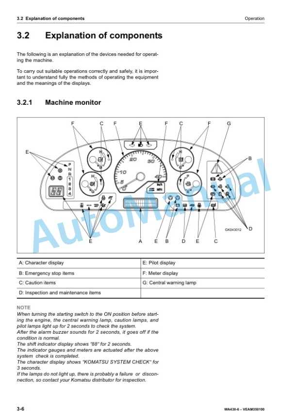 Komatsu WA430-6 Wheel Loader Operation and Maintenance Manual VEAM350100 2 Komatsu WA430-6 Wheel Loader Operation and Maintenance Manual VEAM350100 - Image 2