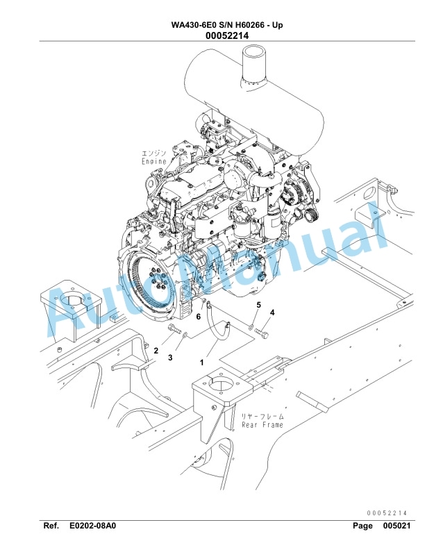 Komatsu WA430-6E0 Parts Manual H60266-up 2 Komatsu WA430-6E0 Parts Manual H60266-up-2