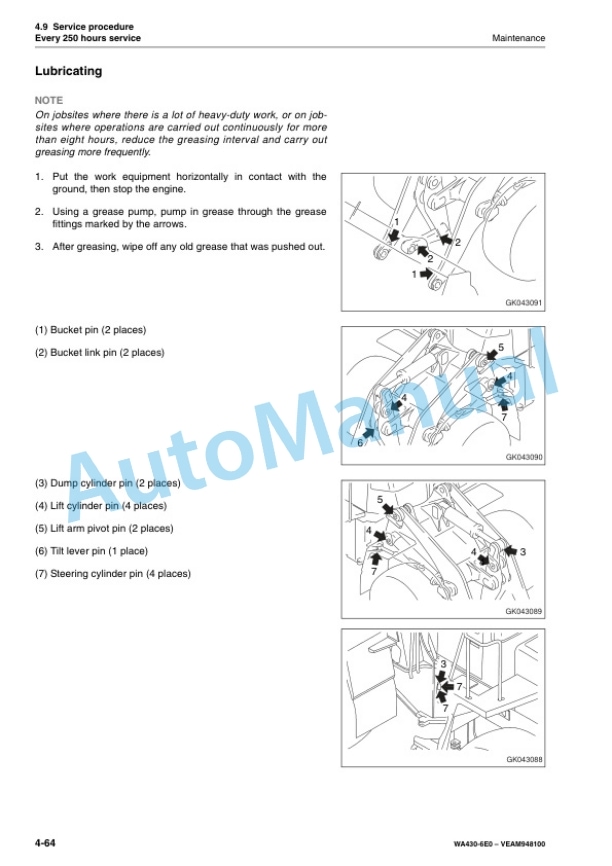 Komatsu WA430-6E0 Wheel Loader Operation and Maintenance Manual VEAM948100 5 Komatsu WA430-6E0 Wheel Loader Operation and Maintenance Manual VEAM948100 - Image 5