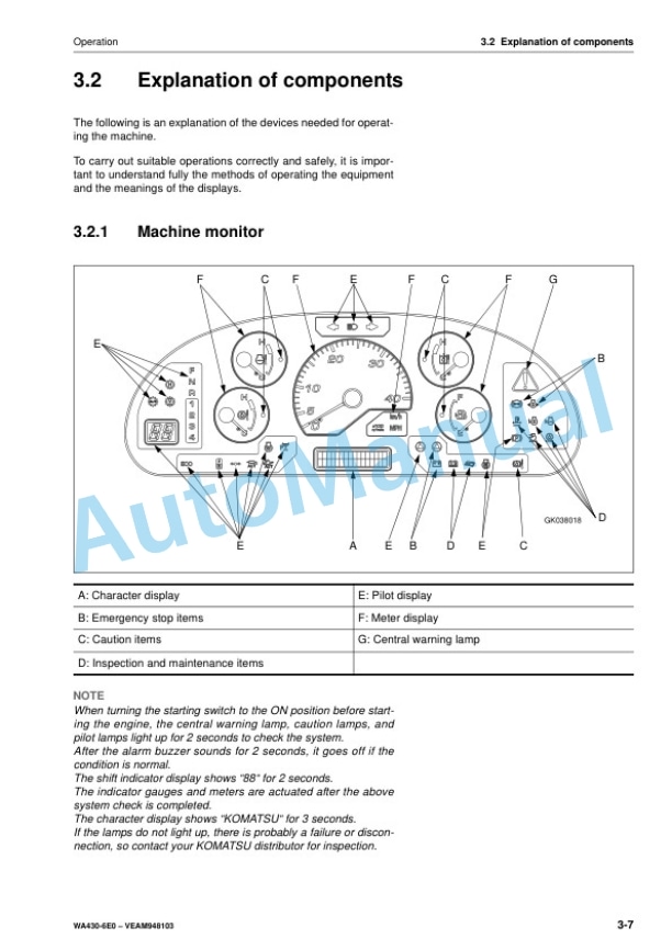 Komatsu WA430-6E0 Wheel Loader Operation and Maintenance Manual VEAM948103 2 Komatsu WA430-6E0 Wheel Loader Operation and Maintenance Manual VEAM948103 - Image 2
