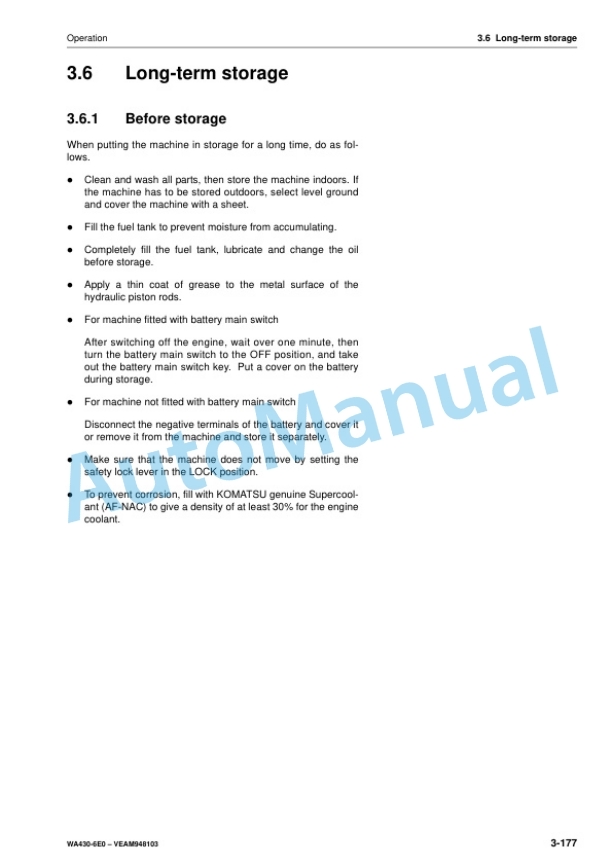 Komatsu WA430-6E0 Wheel Loader Operation and Maintenance Manual VEAM948103 4 Komatsu WA430-6E0 Wheel Loader Operation and Maintenance Manual VEAM948103 - Image 4