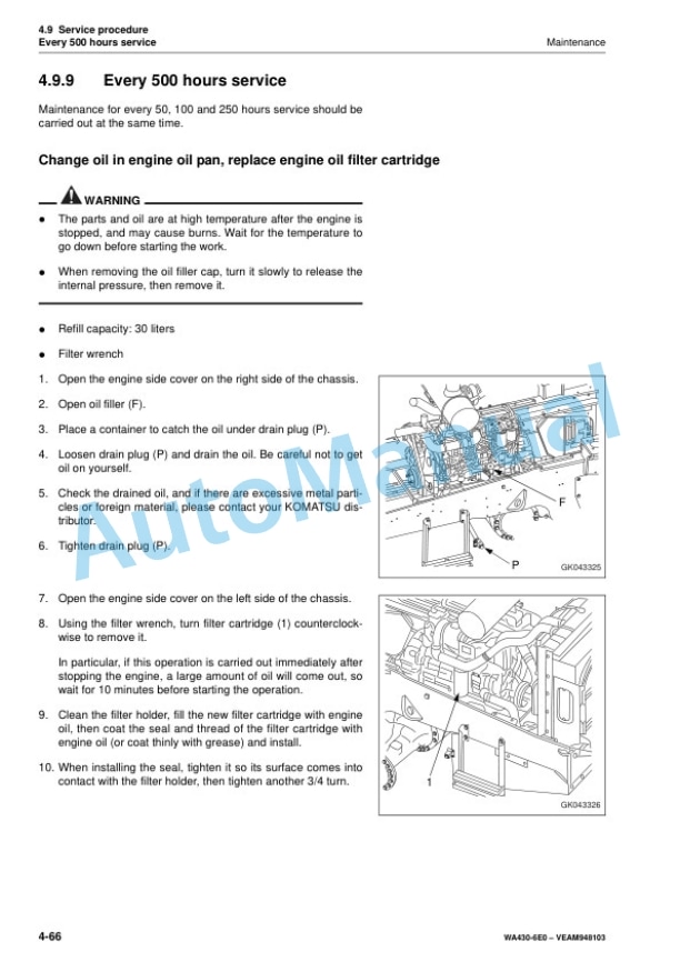 Komatsu WA430-6E0 Wheel Loader Operation and Maintenance Manual VEAM948103 5 Komatsu WA430-6E0 Wheel Loader Operation and Maintenance Manual VEAM948103 - Image 5