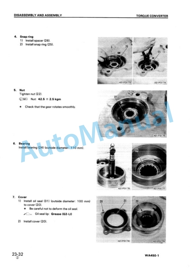 Alternative view of Komatsu WA450-1 Wheel Loader Shop Manual SEBM04210108