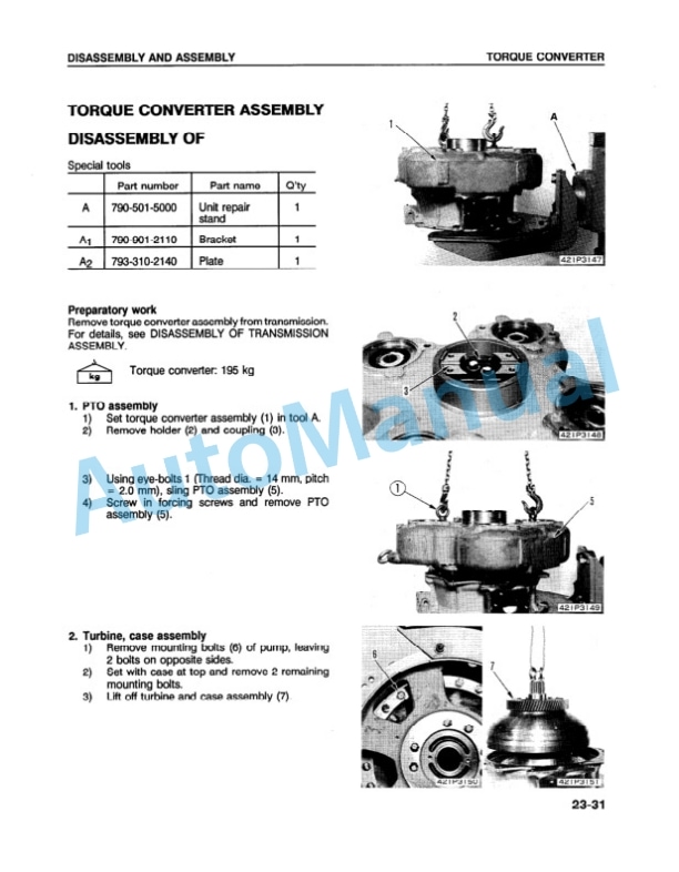 Alternative view of Komatsu WA450-2 Wheel Loader Shop Manual CEBMW21020