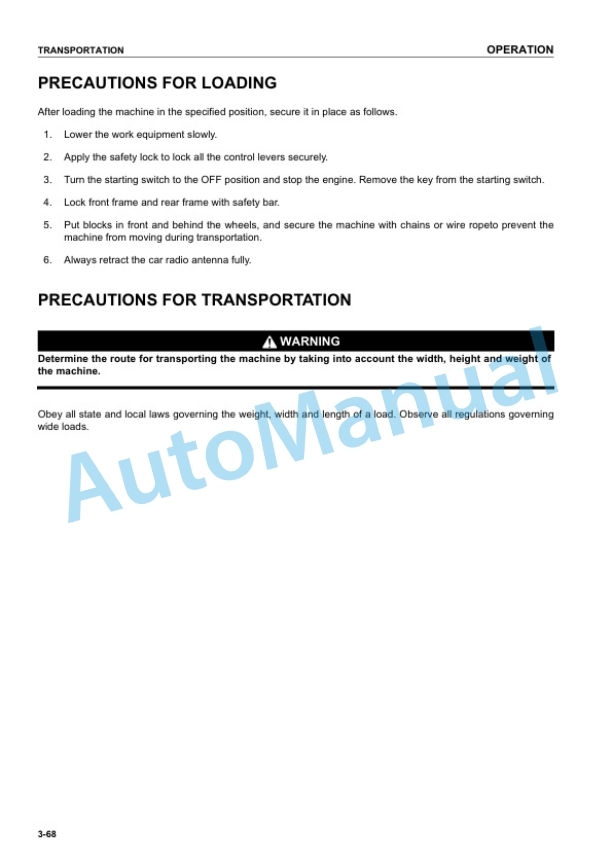 Komatsu WA450-3LL Avance Log Loader Operation and Maintenance Manual PEN01186-00 4 Komatsu WA450-3LL Avance Log Loader Operation and Maintenance Manual PEN01186-00 - Image 4