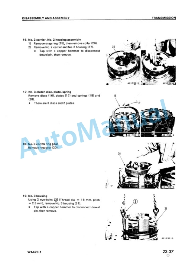 Alternative view of Komatsu WA470-1 Wheel Loader Shop Manual SEBMU4210106