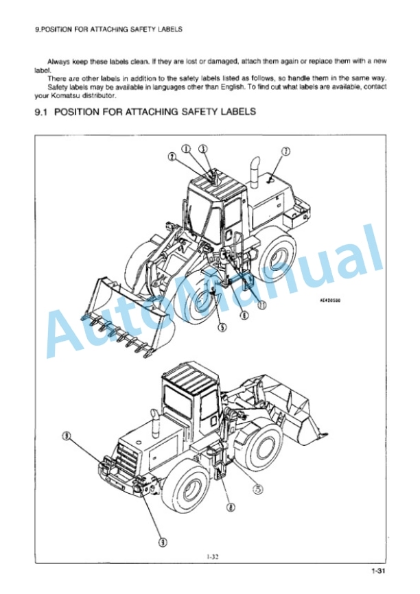 Komatsu WA470-3 Avance Wheel Loader Operation and Maintenance Manual OMEW4700K0 2 Komatsu WA470-3 Avance Wheel Loader Operation and Maintenance Manual OMEW4700K0 - Image 2