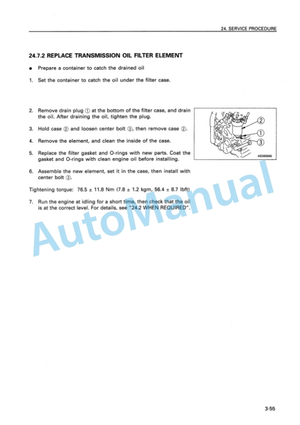Komatsu WA470-3 Avance Wheel Loader Operation and Maintenance Manual SEAM008401 5 Komatsu WA470-3 Avance Wheel Loader Operation and Maintenance Manual SEAM008401 - Image 5
