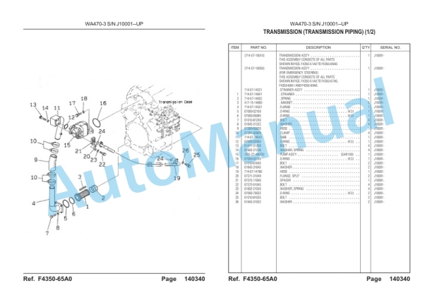 Komatsu WA470-3 Wheel Loader, S6D125-1 Parts Manual LEPBW47300 3 Komatsu WA470-3 Wheel Loader, S6D125-1 Parts Manual LEPBW47300-3