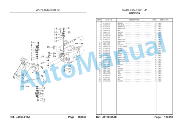 Komatsu WA470-3 Wheel Loader, S6D125-1 Parts Manual LEPBW47300 4 Komatsu WA470-3 Wheel Loader, S6D125-1 Parts Manual LEPBW47300-4