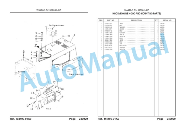Komatsu WA470-3 Wheel Loader, S6D125-1 Parts Manual LEPBW47300 5 Komatsu WA470-3 Wheel Loader, S6D125-1 Parts Manual LEPBW47300-5