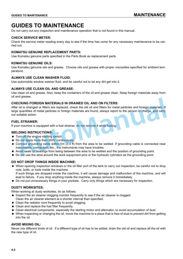 Komatsu WA470-5H Wheel Loader Operation and Maintenance Manual VEAM180100 4 Komatsu WA470-5H Wheel Loader Operation and Maintenance Manual VEAM180100 - Image 4