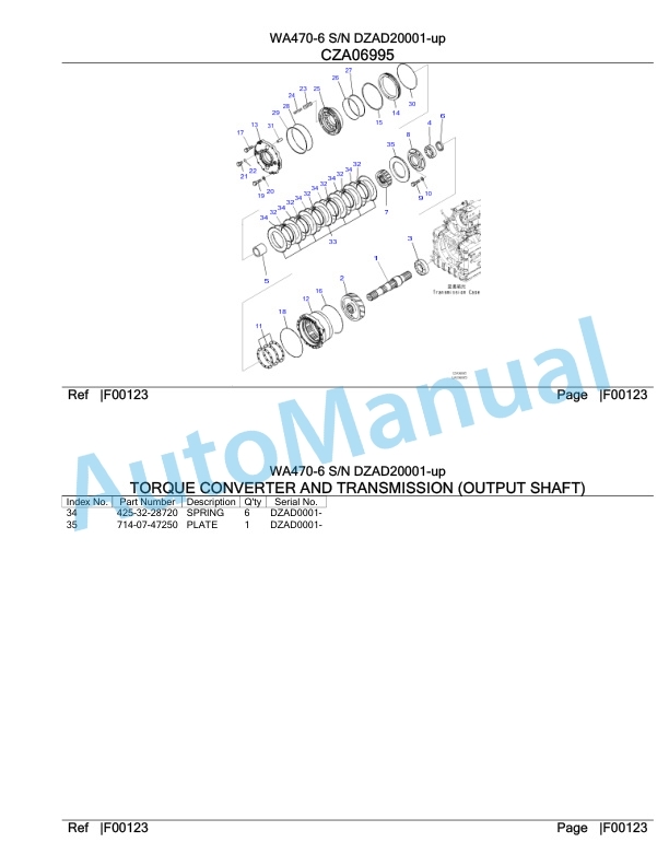 Komatsu WA470-6 Parts Manual DZAD20001-up 2 Komatsu WA470-6 Parts Manual DZAD20001-up-2