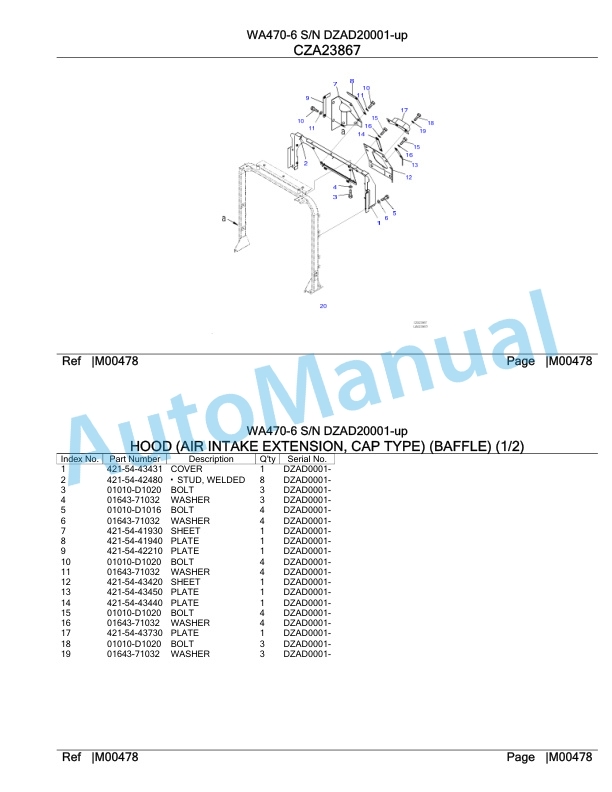Komatsu WA470-6 Parts Manual DZAD20001-up 5 Komatsu WA470-6 Parts Manual DZAD20001-up-5