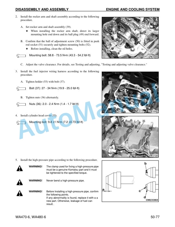 Komatsu WA470-6, WA480-6 Wheel Loader Shop Manual CEBM023002 5 Komatsu WA470-6, WA480-6 Wheel Loader Shop Manual CEBM023002-5