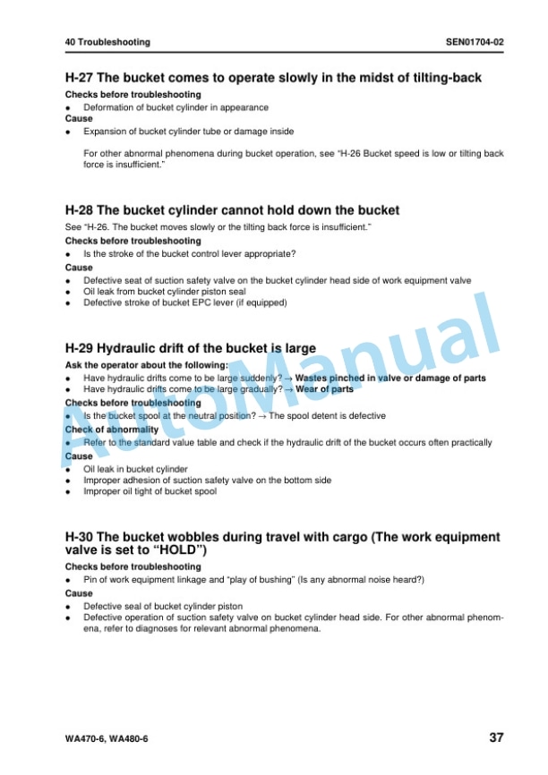 Komatsu WA470-6, WA480-6 Wheel Loader Shop Manual SEN00783-14 5 Komatsu WA470-6, WA480-6 Wheel Loader Shop Manual SEN00783-14 - Image 5