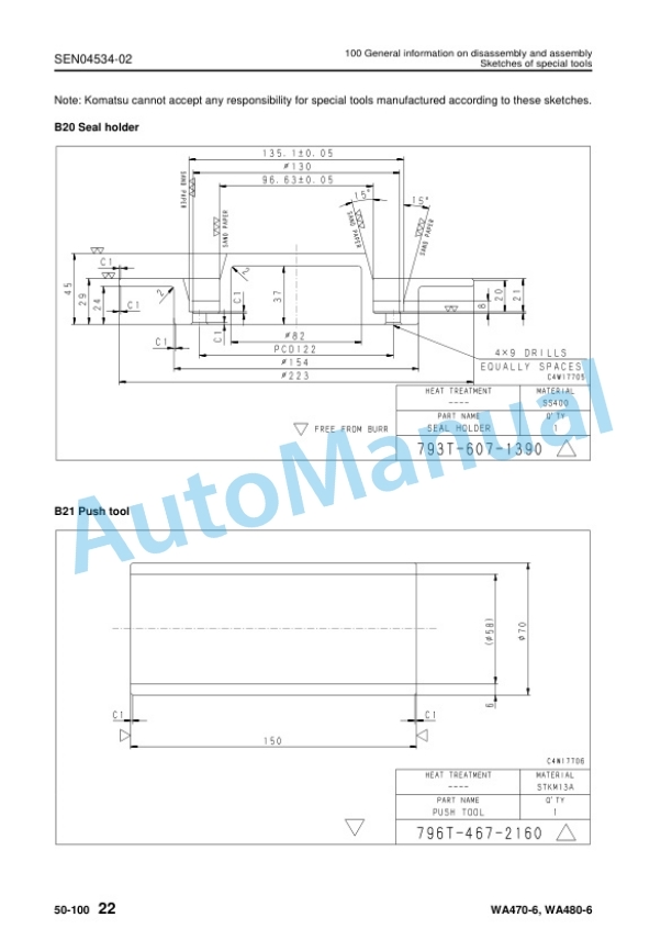 Komatsu WA470-6, WA480-6 Wheel Loader Shop Manual SEN04409-10 5 Komatsu WA470-6, WA480-6 Wheel Loader Shop Manual SEN04409-10 - Image 5