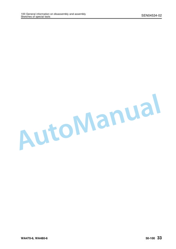 Komatsu WA470-6, WA480-6 Wheel Loader Shop Manual SEN04409-12 5 Komatsu WA470-6, WA480-6 Wheel Loader Shop Manual SEN04409-12 - Image 5