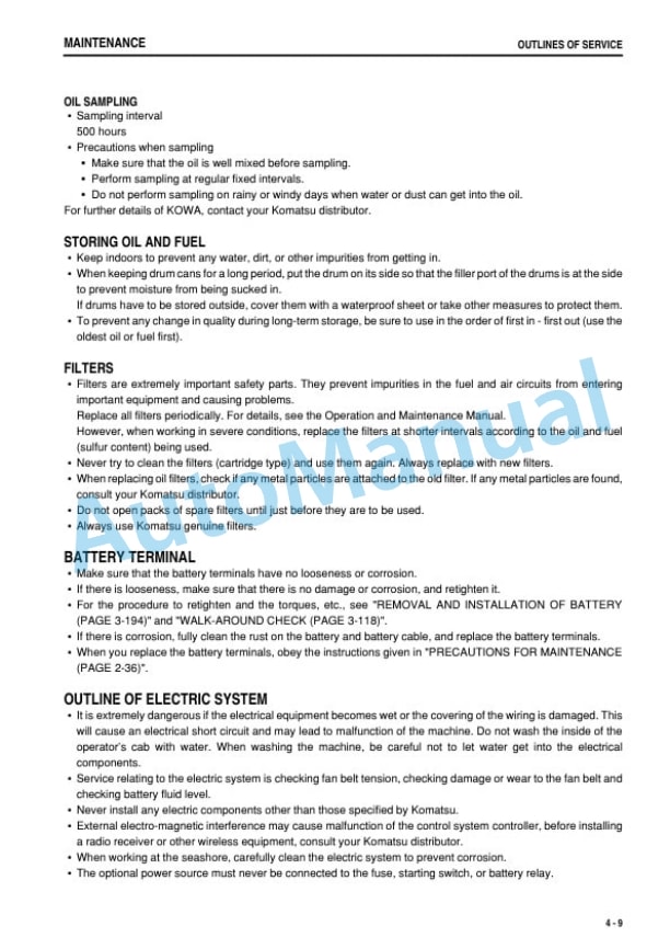 Komatsu WA470-6 Wheel Loader Operation and Maintenance Manual PEN01664-02 4 Komatsu WA470-6 Wheel Loader Operation and Maintenance Manual PEN01664-02-4