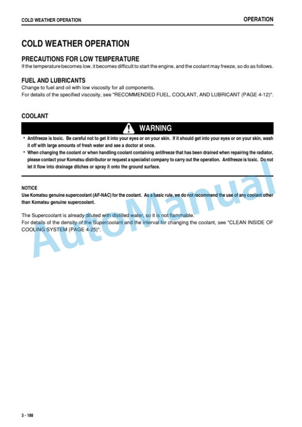 Komatsu WA470-6 Wheel Loader Operation and Maintenance Manual PEN01870-00 4 Komatsu WA470-6 Wheel Loader Operation and Maintenance Manual PEN01870-00-4