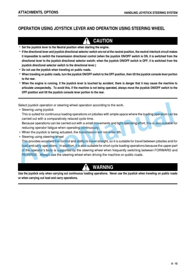 Komatsu WA470-6 Wheel Loader Operation and Maintenance Manual PEN01871-00 5 Komatsu WA470-6 Wheel Loader Operation and Maintenance Manual PEN01871-00-5