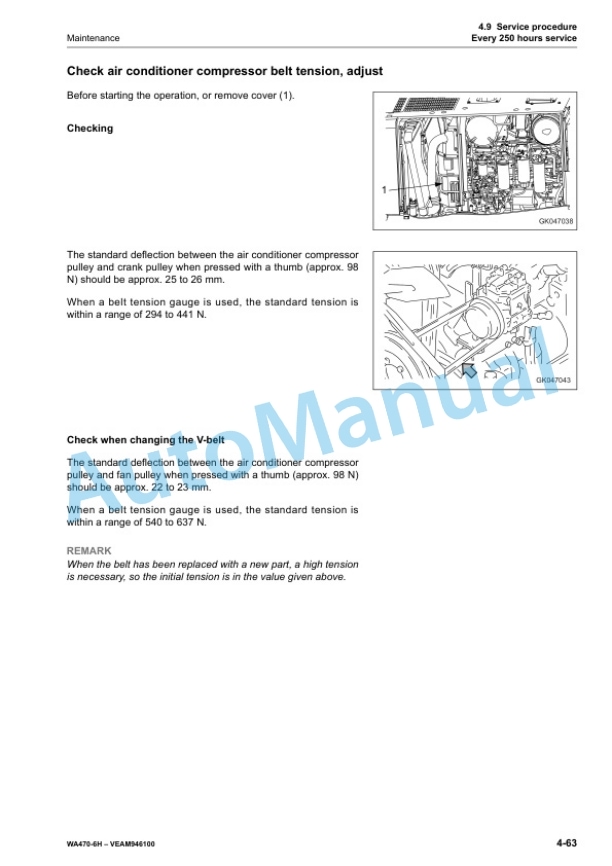 Komatsu WA470-6 Wheel Loader Operation and Maintenance Manual VEAM946100 5 Komatsu WA470-6 Wheel Loader Operation and Maintenance Manual VEAM946100 - Image 5