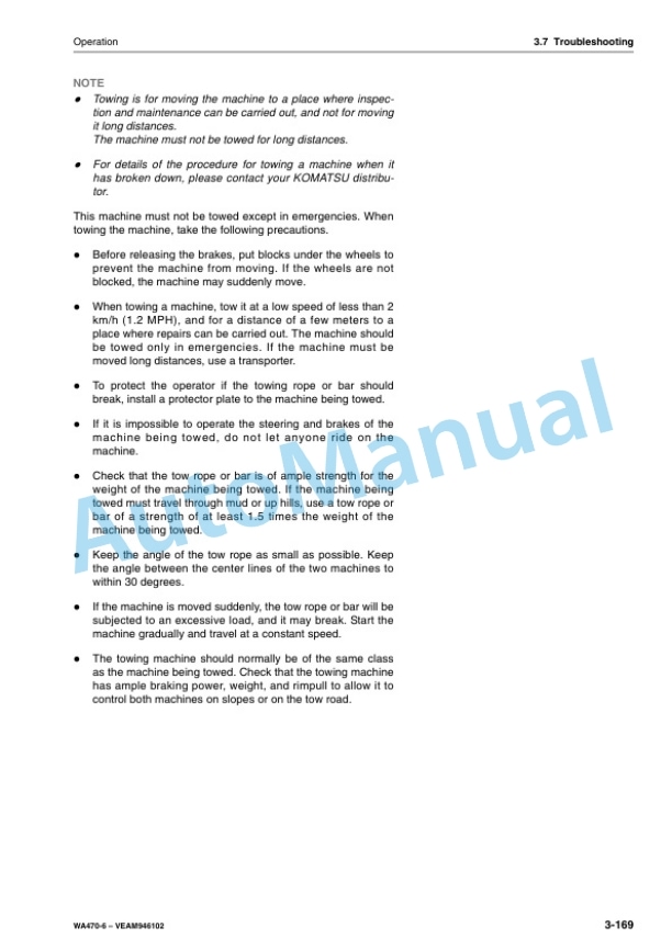 Komatsu WA470-6 Wheel Loader Operation and Maintenance Manual VEAM946102 4 Komatsu WA470-6 Wheel Loader Operation and Maintenance Manual VEAM946102 - Image 4