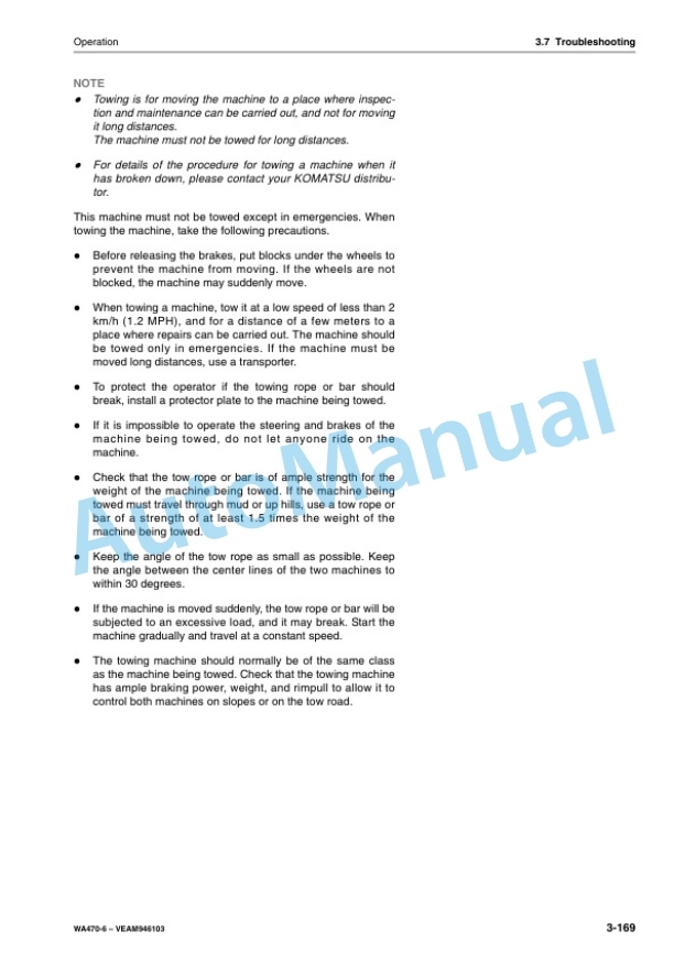 Komatsu WA470-6 Wheel Loader Operation and Maintenance Manual VEAM946103 4 Komatsu WA470-6 Wheel Loader Operation and Maintenance Manual VEAM946103 - Image 4