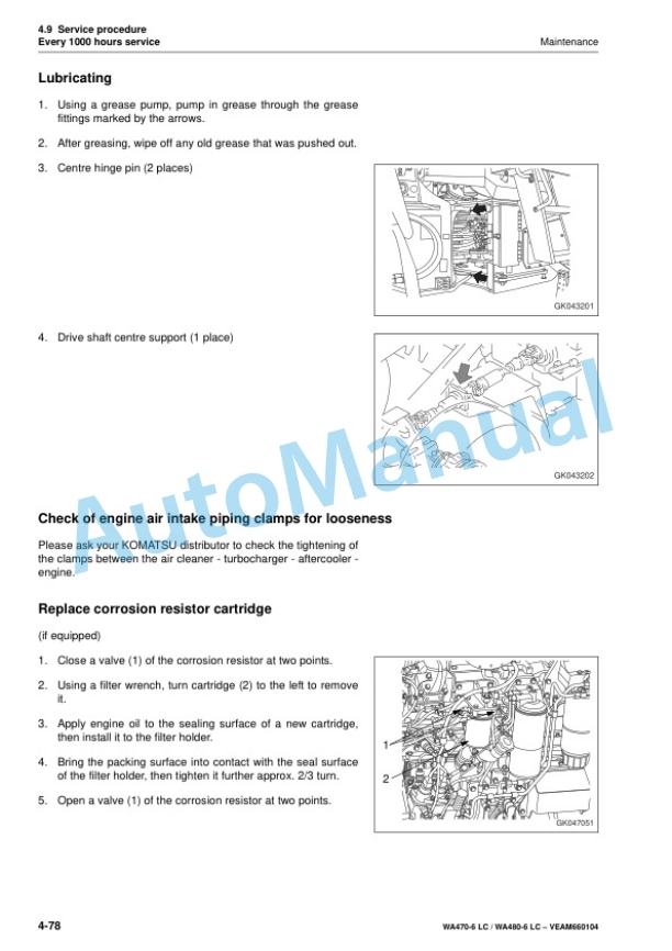 Komatsu WA470-6LC, WA480-6LC Wheel Loader Operation and Maintenance Manual VEAM660104 5 Komatsu WA470-6LC, WA480-6LC Wheel Loader Operation and Maintenance Manual VEAM660104 - Image 5