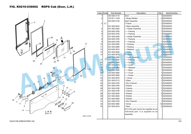 Komatsu WA470-6R Wheel Loader Parts Manual PBEW4706R1-00 4 Komatsu WA470-6R Wheel Loader Parts Manual PBEW4706R1-00-4