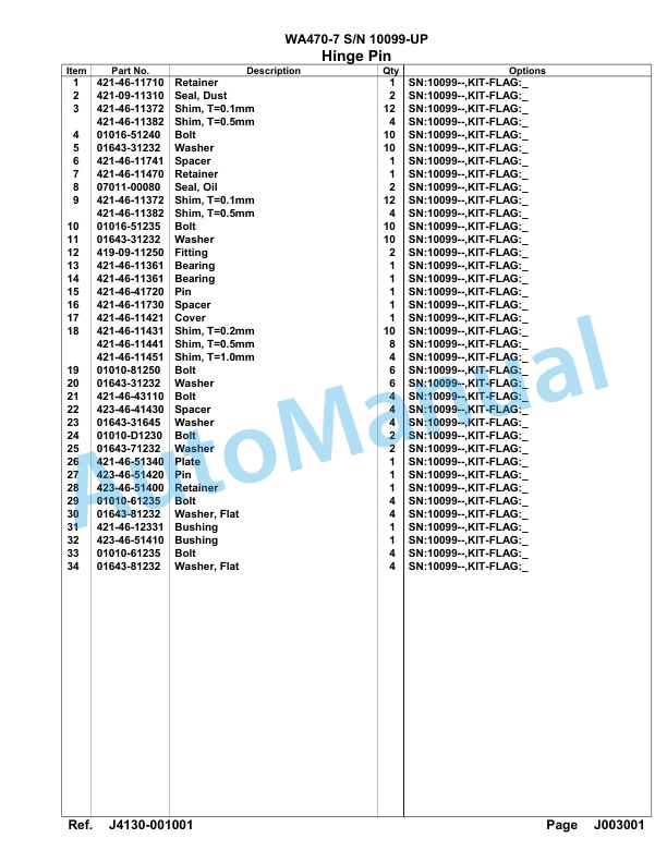 Komatsu WA470-7 Parts Manual 10099-UP 3 Komatsu WA470-7 Parts Manual 10099-UP-3