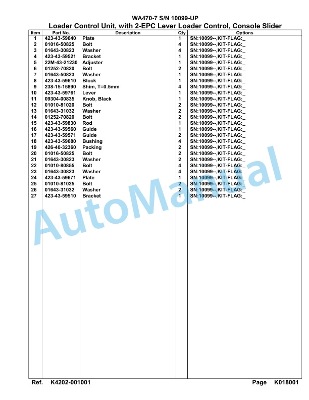 Komatsu WA470-7 Parts Manual 10099-UP 4 Komatsu WA470-7 Parts Manual 10099-UP-4