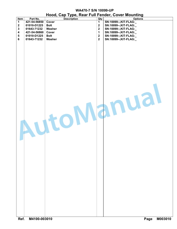 Komatsu WA470-7 Parts Manual 10099-UP 5 Komatsu WA470-7 Parts Manual 10099-UP-5