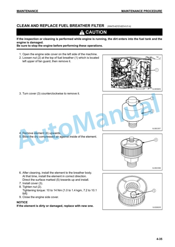 Komatsu WA470-7 Wheel Loader Operation and Maintenance Manual PEN00876-02 5 Komatsu WA470-7 Wheel Loader Operation and Maintenance Manual PEN00876-02 - Image 5