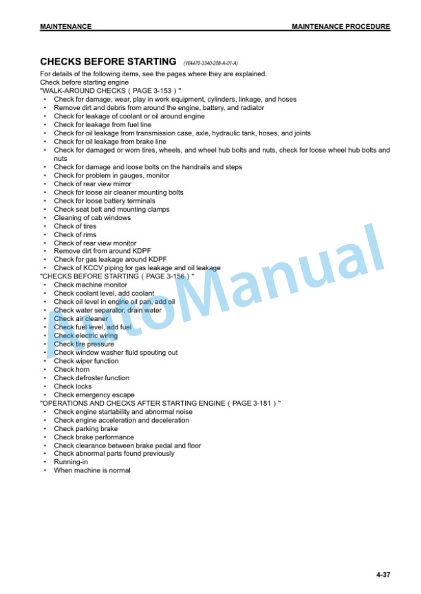 Komatsu WA470-7 Wheel Loader Operation and Maintenance Manual PEN01585-00 5 Komatsu WA470-7 Wheel Loader Operation and Maintenance Manual PEN01585-00 - Image 5
