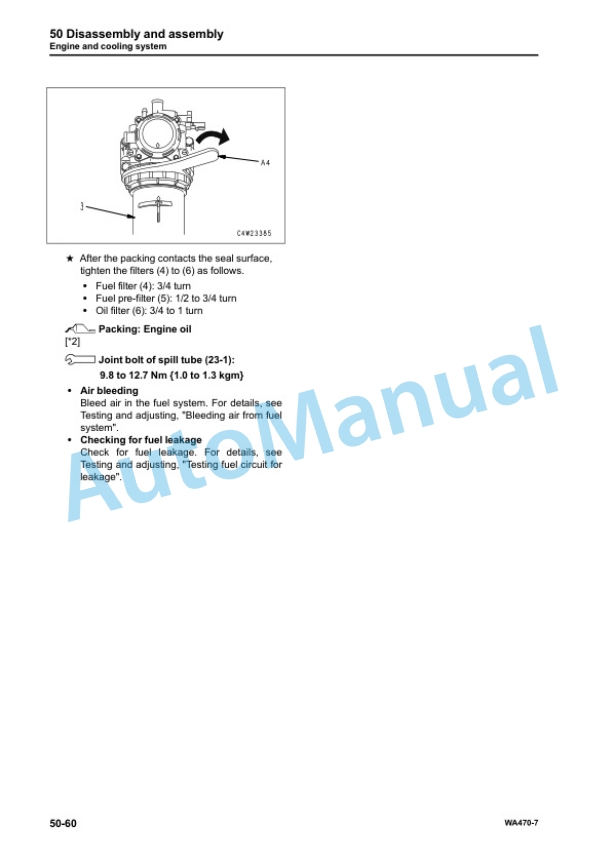Komatsu WA470-7 Wheel Loader Shop Manual CEBM027201 5 Komatsu WA470-7 Wheel Loader Shop Manual CEBM027201 - Image 5