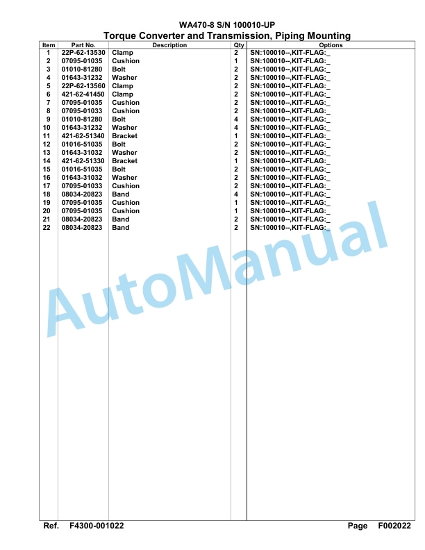 Komatsu WA470-8 Parts Manual 100010-UP 2 Komatsu WA470-8 Parts Manual 100010-UP-2