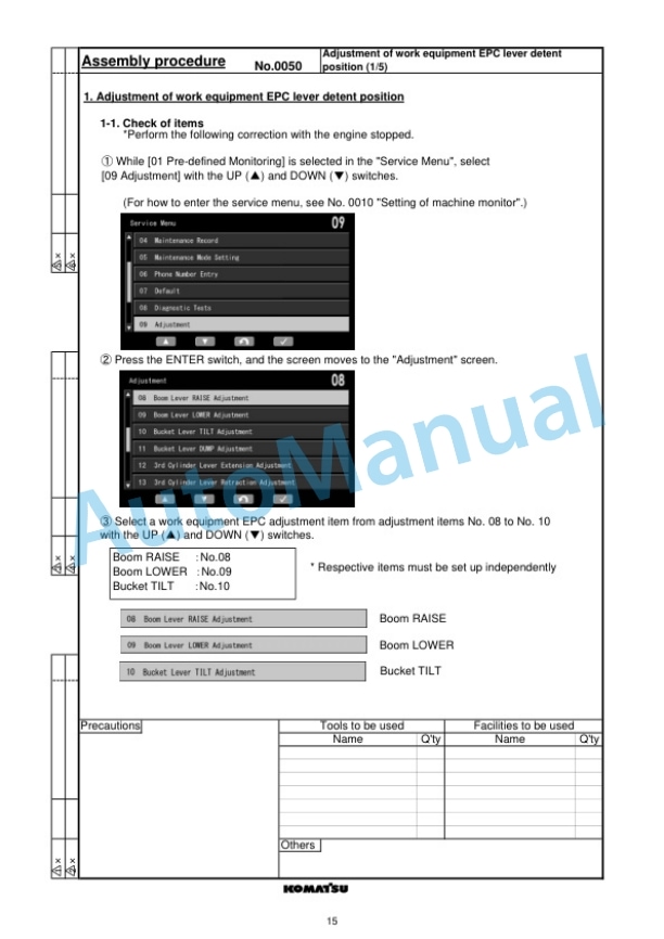 Komatsu WA470-8 Wheel Loader Field Assembly Instruction GEN00133-00 3 Komatsu WA470-8 Wheel Loader Field Assembly Instruction GEN00133-00 - Image 3