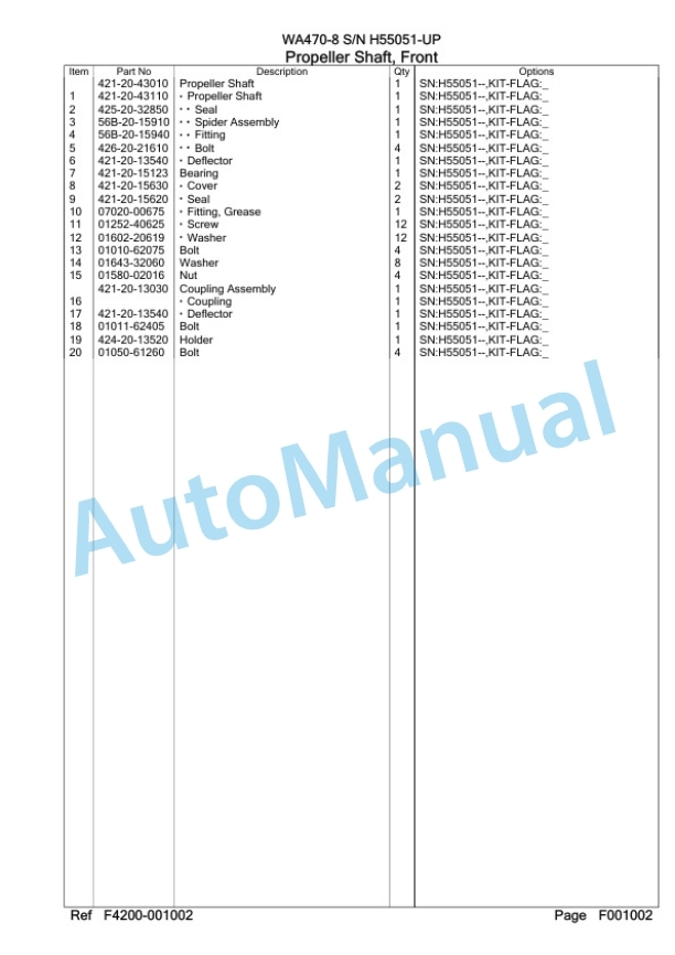Komatsu WA470-8 Wheel Loader Parts Manual WA00006H 2 Komatsu WA470-8 Wheel Loader Parts Manual WA00006H-2