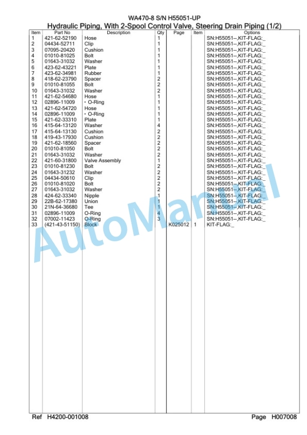 Komatsu WA470-8 Wheel Loader Parts Manual WA00006H 3 Komatsu WA470-8 Wheel Loader Parts Manual WA00006H-3