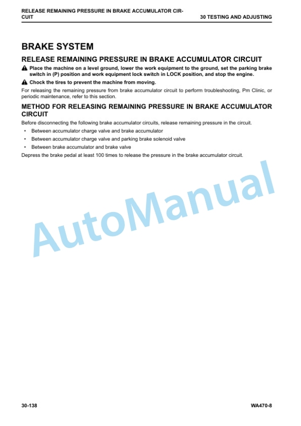 Alternative view of Komatsu WA470-8 Wheel Loader Shop Manual CEBM030000
