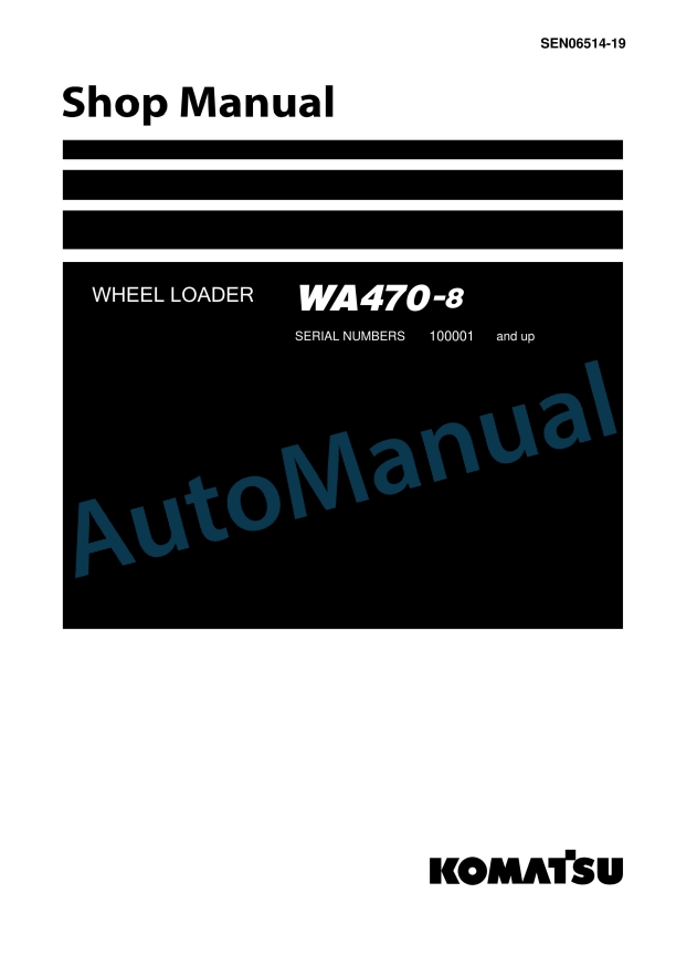 Komatsu WA470-8 Wheel Loader Shop Manual SEN06514-19