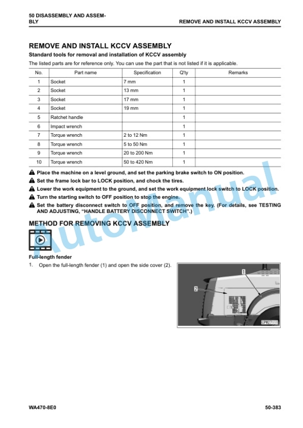 Komatsu WA470-8E0 Wheel Loader Shop Manual SEN06753-01 5 Komatsu WA470-8E0 Wheel Loader Shop Manual SEN06753-01 - Image 5