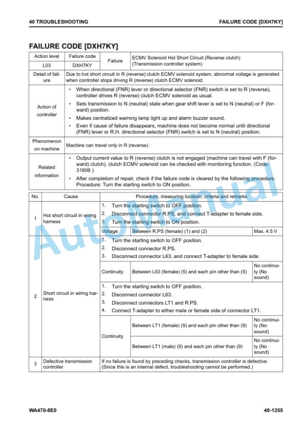 Komatsu WA470-8E0 Wheel Loader Shop Manual SEN06753-06 4 Komatsu WA470-8E0 Wheel Loader Shop Manual SEN06753-06 - Image 4