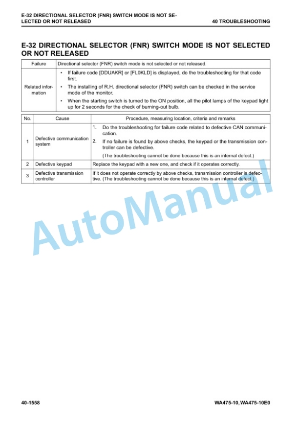 Komatsu WA475-10, WA475-10E0 Wheel Loader Shop Manual SEN06773-04 4 Komatsu WA475-10, WA475-10E0 Wheel Loader Shop Manual SEN06773-04 - Image 4