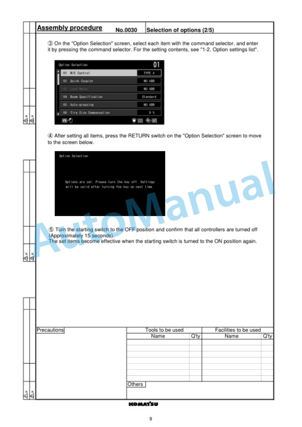 Komatsu WA475-10 Wheel Loader Field Assembly Instruction GEN00204-01 2 Komatsu WA475-10 Wheel Loader Field Assembly Instruction GEN00204-01 - Image 2